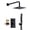 Matte Black, variant on sumerain Rain Shower System Brushed Nickel Shower Faucets Sets Complete with Pressure Balance Shower Valve, 8 Inches Stainless Steel Shower Head With Handheld Spray