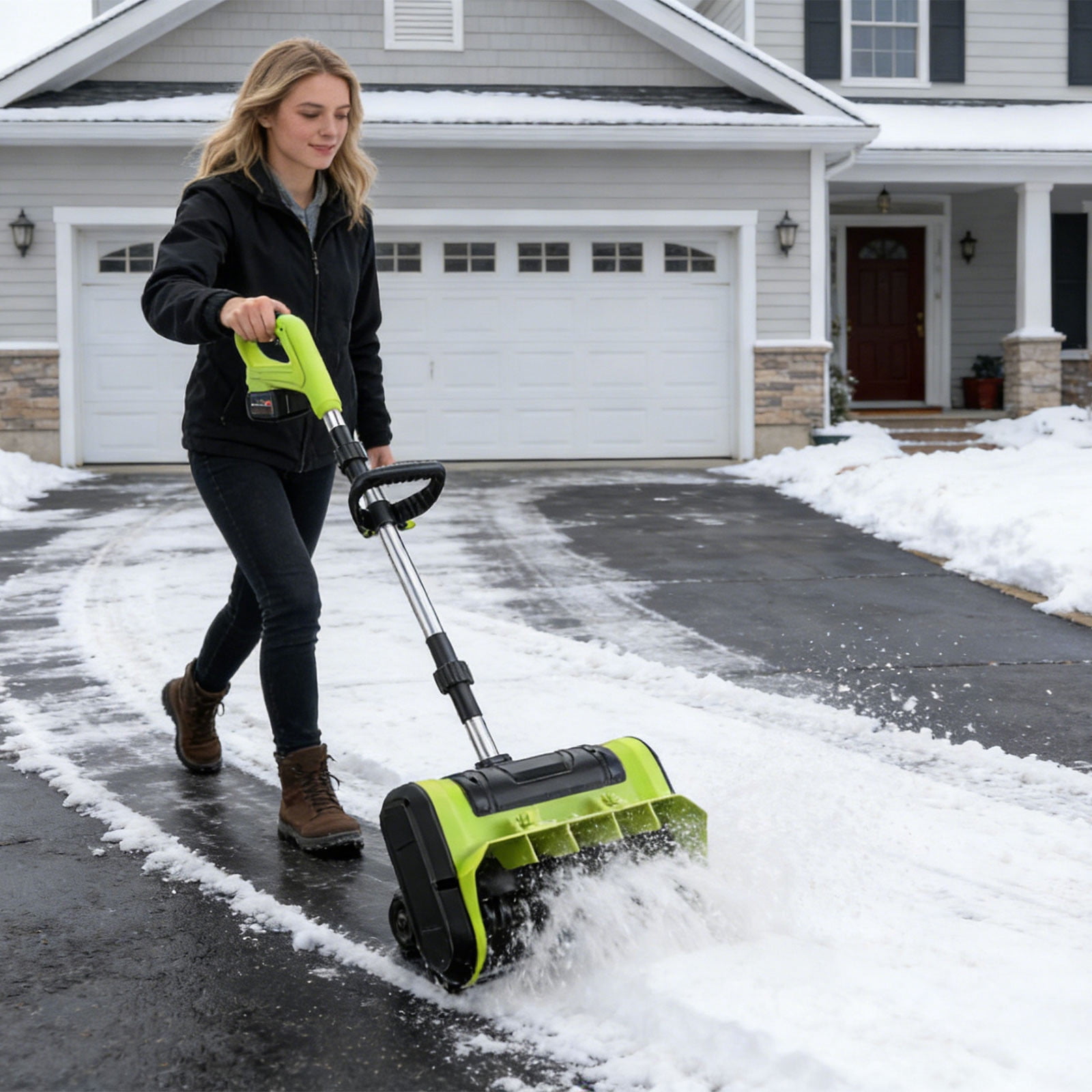 GSKKLQ Portable Snow Blower, Lightweight Handheld Snow Removal Machine for Driveway and Sidewalk, Compact Winter Tool for Home Use, Easy Operation and Storage