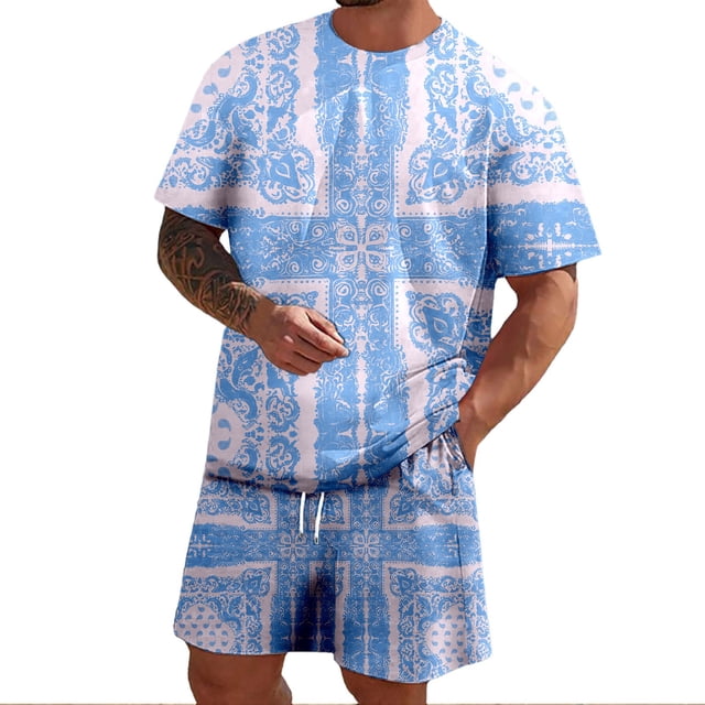 SHIXIAOO Ensemble de Fleurs de Cajou Décontracté pour Hommes, Ensemble de Fleurs de Cajou Décontracté pour Hommes, Tenue de Retour à la Maison pour Garçons 3 Pcs