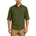 thumbnail image 6 of Men's Quick Dry Long Sleeve Shirt UPF 50+ Sun Protection Lightweight Breathable Fishing Hiking Casual Daily Camping Outdoor Travel Athletic Top with Pockets | TOPLIU,Army Green L, 6 of 8