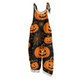 thumbnail image 3 of HAJWOH Halloween Plus Size Boho Overalls for Women Halloween Print Hippie Cloth Floral Printed Jumpsuits Spaghetti Strap Rompers(Earthy Yellow,XL), 3 of 6