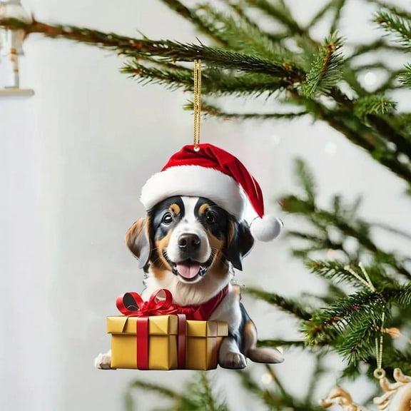 Christmas Decoration Christmas Dog Christmas Christmas Tree Pendant Acrylic Car/ Christmas Ornament A