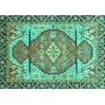 thumbnail image 1 of Ahgly Company Indoor Rectangle Oriental Turquoise Blue Modern Area Rugs, 7' x 9', 1 of 4