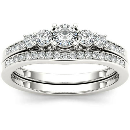 Imperial 1/2 Carat T.W. Diamond Classic 14kt White Gold Engagement Ring Set
