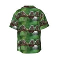 thumbnail image 2 of KLL Australian White Tree Frog Print Men's Shirt Short Sleeve Button Down Summer Cuba Beach Shirts- 3X-Large, 2 of 7