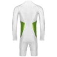 thumbnail image 4 of Yeahdor Men's Color Block Long Sleeve Surfing Swimsuit Zipper Bathing Suit Sun Protection Rash Guard White L, 4 of 5