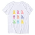 thumbnail image 4 of Xuyuer Easter Tshirt Women Tie Dye Happy Easter Tie Dye Shirts Funny Bunny T-Shirt Rabbit Graphic Short Sleeve Tee Tops Short Sleeved Round Neck Pullover Fashionable, 4 of 4