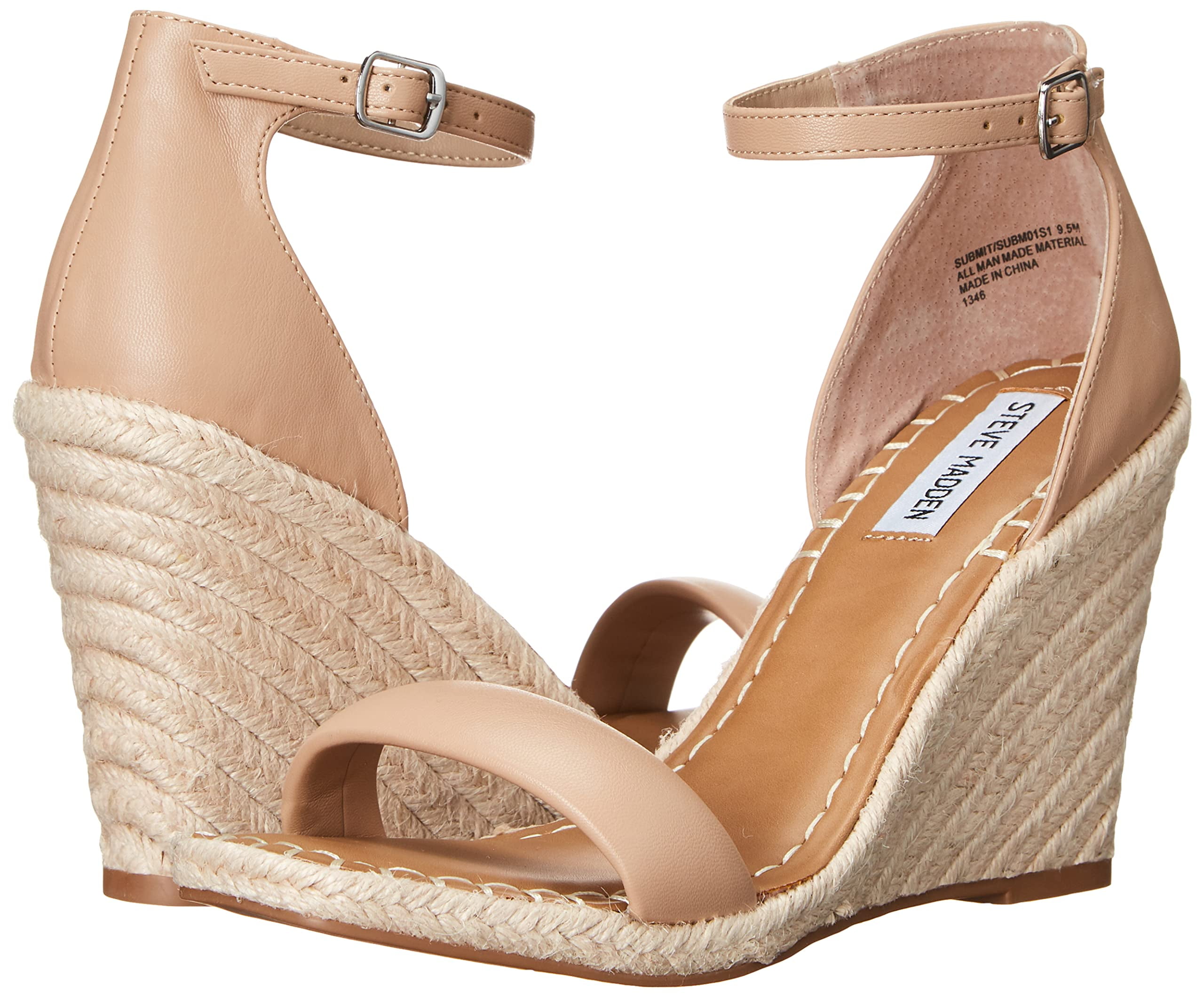 STEVE MADDEN Womens Pink Comfortable Espadrille Shoes Casusal Size 10 M Square Toe Ankle Strap Buckle Wedge Walmart