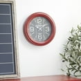 thumbnail image 2 of DecMode 14 x 14 In. Red Metal Vintage Wall Clock, 2 of 8