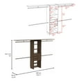thumbnail image 3 of Miekor Furniture Plego 69"W - 118"W Drawers Closet System, Five Shelves, Four Hanging Rods, Three Drawers -Dark Walnut 00186, 3 of 7