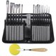 thumbnail image 2 of 15 Pieces Oil Painting Acrylic Gouache Watercolor Brush Set with Pop-up Carrying Case with Palette Knife and 2 Sponges - Black, 2 of 5