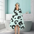 thumbnail image 6 of Light Blue and Black Of Leopard Print Hooded Bath Towel，50"x30" for Ages 3 To 12 Kids, Quick Dry Lightweight Soft Microfiber Hood Beach Towel Cover Up for Kids, 6 of 7