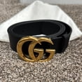 thumbnail image 1 of Black Belt with Gold GG Buckle, 1 of 5