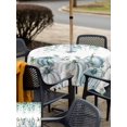thumbnail image 4 of Outdoor Tablecloth with Umbrella Hole and Zipper, Green Grey Pumpkins Fall Square Table Cloth 60x60 Inch Waterproof Tablecloth, Thanksgiving Eucalyptus Leaves Picnic Table Cover for Patio Camping, 4 of 7