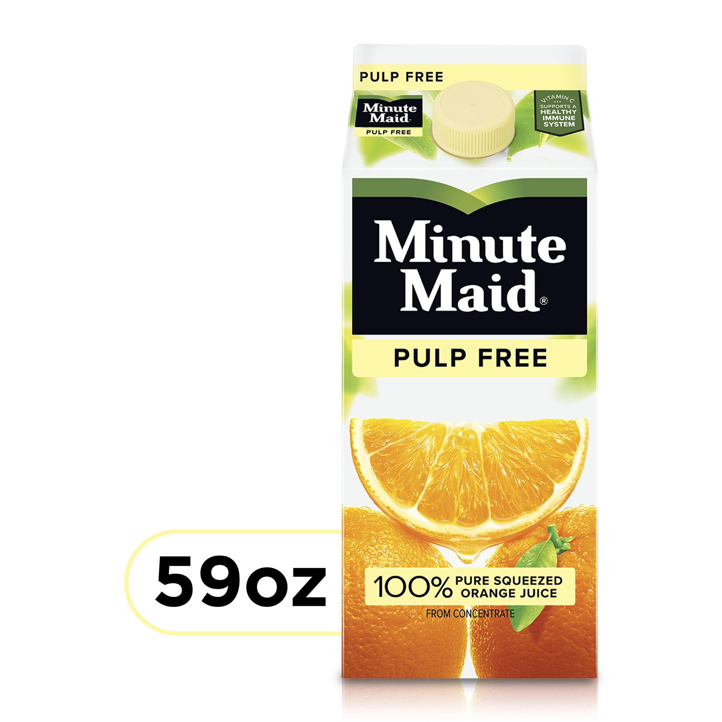 Minute Maid No Pulp Orange Fruit Juice, 59 fl oz Carton