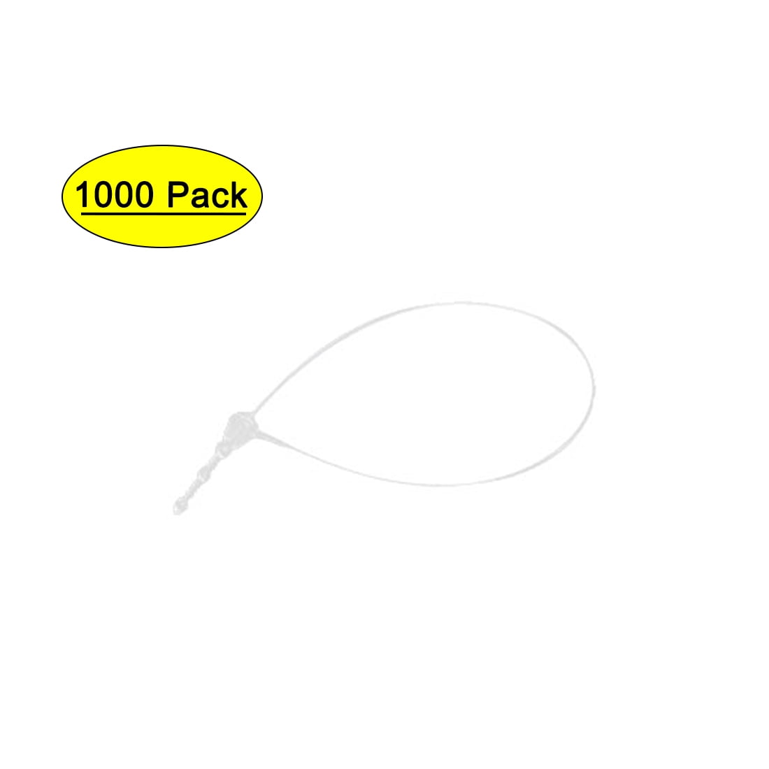 9" 1000 pcs Snap Lock Pin Security Loop Plastic Tag Fastener tie Clear 