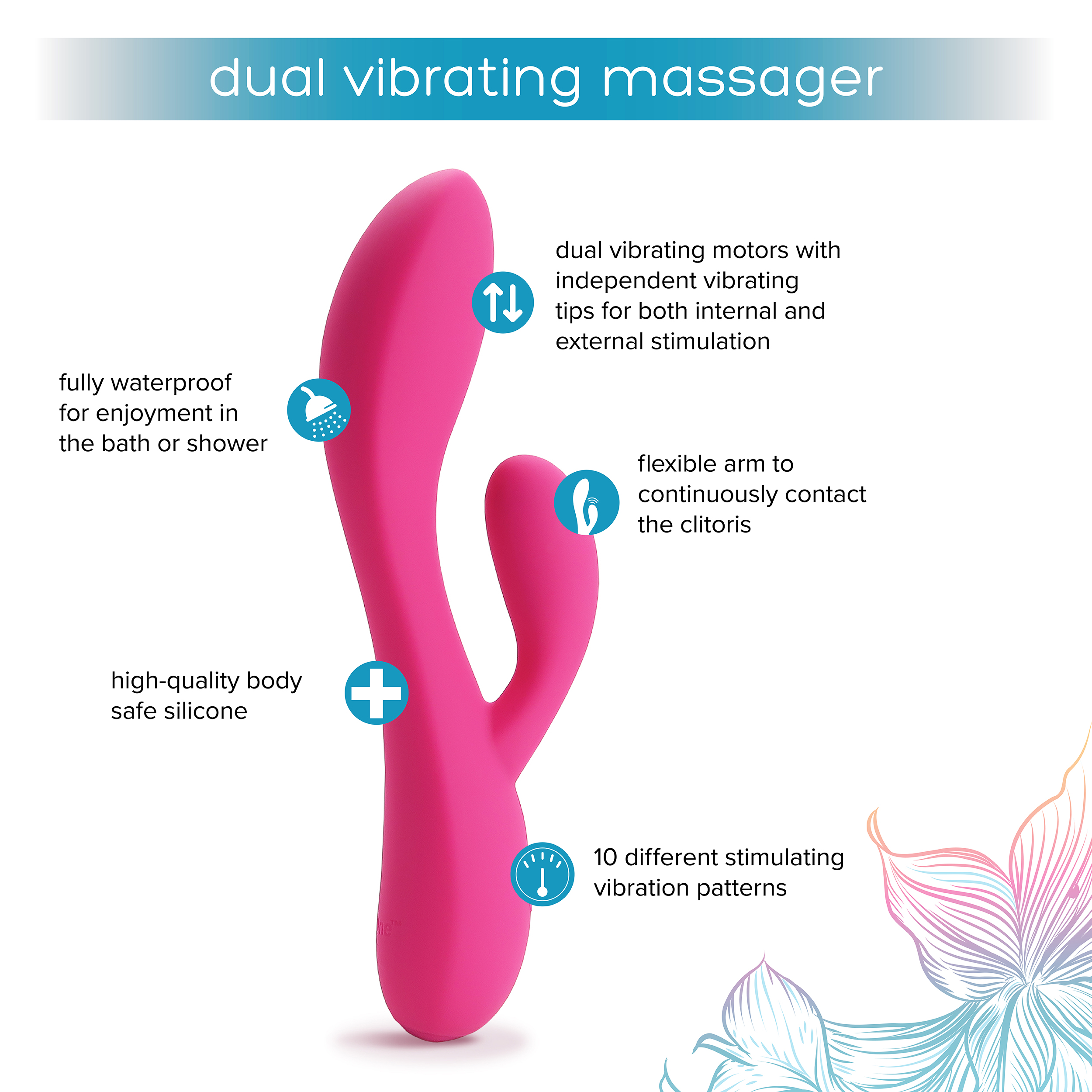plusOne Dual Vibrating Massager Vibrator - image 3 of 9