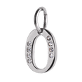 thumbnail image 1 of Charm para Pulsera LuckyLy, Dije Inicial Letra A, Acero Inoxidable y Zirconia Cúbica, Modelo Lizzy plateado Letra O, 1 of 7