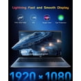 thumbnail image 4 of 15.6" IPS FHD Laptop, 16GB RAM 1TB SSD Intel Pentium Quad Core N100 (Beat to i3-1115G4 Up to 3.4GHz) with Backlit Keyboard Fingerprint Computer Sliver, 4 of 7