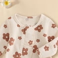 thumbnail image 7 of mgoYE Newborn Baby Girl Spring Outfits Clothes Knit Jumpsuit Ruffle Romper Newborn Coming Home Outfit for Baby Girl(Beige,3-6 Months), 7 of 7