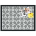 thumbnail image 2 of PinPix 22x16 Custom Cork Bulletin Board  Poster Board Has a Fabric Style Canvas Finish, Framed in Grey and White Graphic Lava Pattern, by ArtToFrames (PinPix-231), 2 of 5