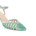 thumbnail image 4 of XYD Women Pointed Toe Caged Straps Pumps Ankle Strap Low Kitten Heels Chic Dating Work Sandals Shoes Size 11 Aquamarine, 4 of 4