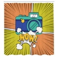 thumbnail image 2 of Ambesonne Pop Art Shower Curtain, Camera with Wow Lettering, 69"Wx75"L, Earth Yellow Orange and Green, 2 of 4