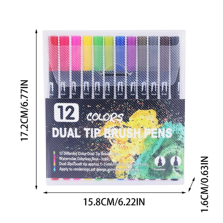 6-24 Colors Dual Brush Pens Art Markers, Artist Fine & Brush Tip Pen  Coloring Markers for Kids Adult Coloring Book Journaling Note Taking  Lettering Calligraphy Drawing Pens Supplies
