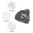 thumbnail image 3 of Lsque Geometric Pattern Knitted Beanie, Unisex Winter Hat, Knit Hat Winter Beanies Thick Fisherman Beanies Cuffed Plain Skull Caps, 3 of 6