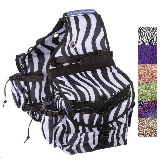 Tough 1 Saddle Bag Insulated Nylon Tooled Leather Black 61-7395