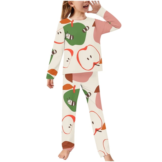 Odeerbi 2-14 Años Pijamas de Manga Larga Para Niños Y Niñas Pantalones Y Ropa de Dormir Con Estampados Suaves Franela Pijamas de Dos Piezas