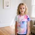 thumbnail image 6 of Lanbubble Girls Short Sleeve Graphic T-Shirt Fashion Cat Tee, Sizes 7-12, 6 of 7