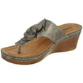 thumbnail image 5 of GC SHOES Womens Flora Flower Thong Sandals 6.5 Pewter, 5 of 6