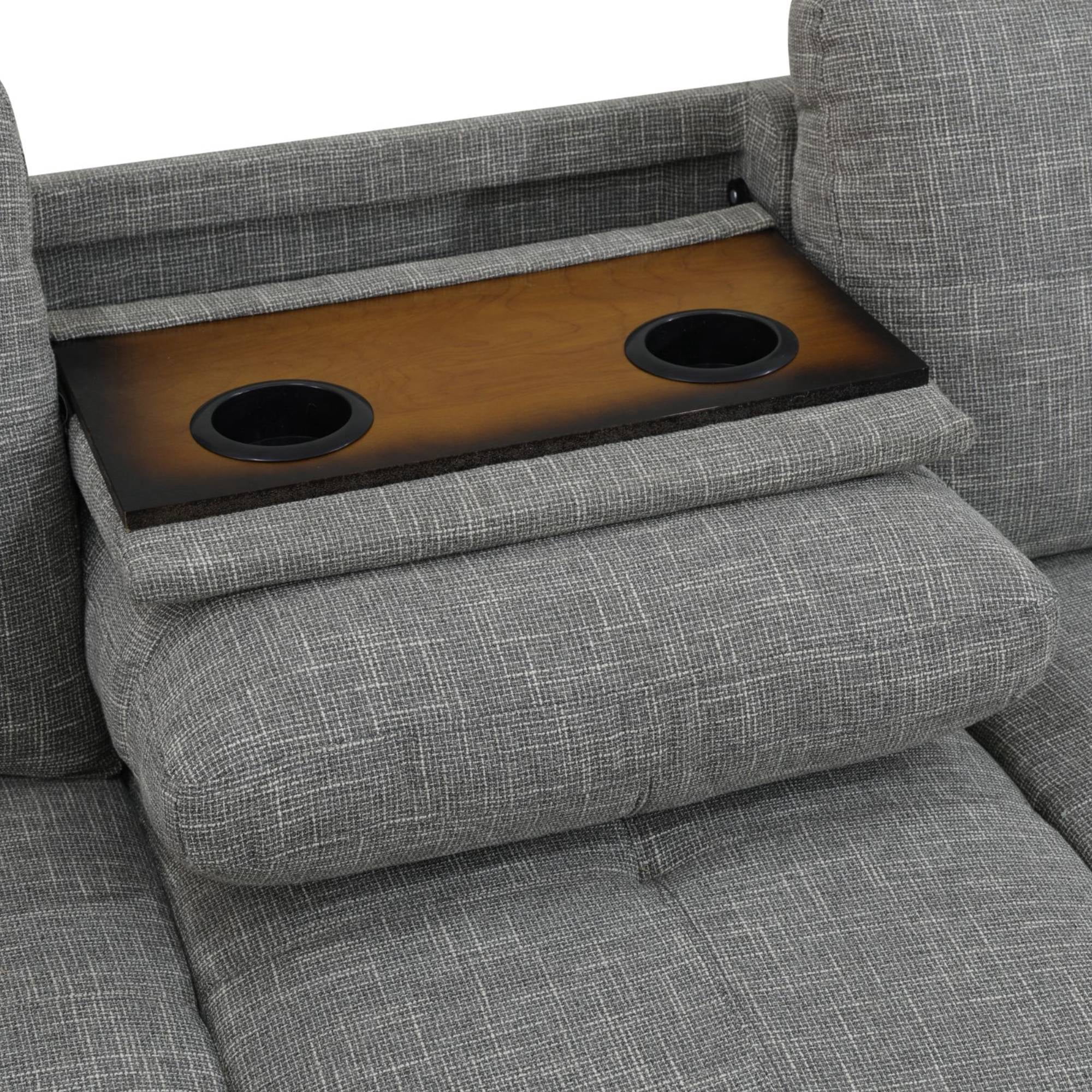 L Shaped Sectional Couches, Modular Corner Sofa with Cup Holder Lounge Sofa with Left Chaise for Living Room, Light Grey