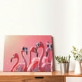 thumbnail image 4 of Naloa Cool Flamingos Sunglasses Scene Print Canvas Picture,Wall Pictures, Modern Decorative Poster,Art Prints for Bedroom, Toilet, 40 x 30 cm, Built-in Wooden Frame, 4 of 6