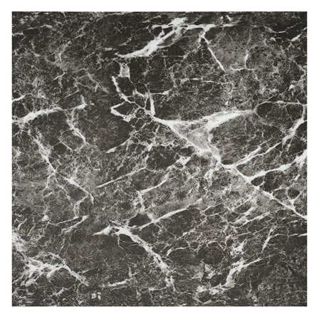 Charcoal Marble Black Vinyl Floor Tiles Self Stick Peel Flooring 12" x 12", 2-Pack (40 Pieces)