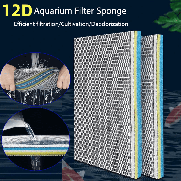 9-Layer Bio Sponge Filter Media for Fish Tank Aquarium Pond - No Glue High-Density Honeycomb Mechanical Biological External Canister Filter