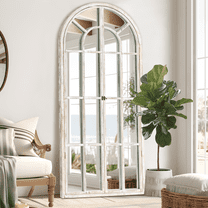 71"x32" White Arched Wall Mirror Full Lengthr with Hanging Mirror