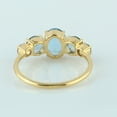 thumbnail image 2 of KIRAN FINE JEWEL Oval Aqua Aquamarine Sapphire Cocktail Band Ring Yellow Gold Plated 925 Silver Wedding Band Ring Statement Jewelry Gift For Her, 2 of 5