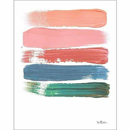 Abstract Painting Signed Paint Swatch Line Texture Contemporary Modern Trendy Abstract Painting Pink & Blue Canvas Art by Pied Piper Creative ()
