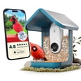 thumbnail image 1 of Comedero inteligente para pájaros Bird Buddy Pro Solar con cámara azul, 1 of 9
