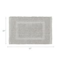 thumbnail image 3 of Jean Pierre New York Sophie Border 100% Cotton Bath Mat - Non-Slip Bath Rug - Soft Gray - 20" x 32", 3 of 8
