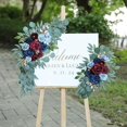 thumbnail image 2 of Artificial Navy Blue and Burgundy Wedding Arch Flower Swags Set of 2 for Welcome Signs, Reception and Ceremony Decorations - Navy Blue Floral Decor, 2 of 9