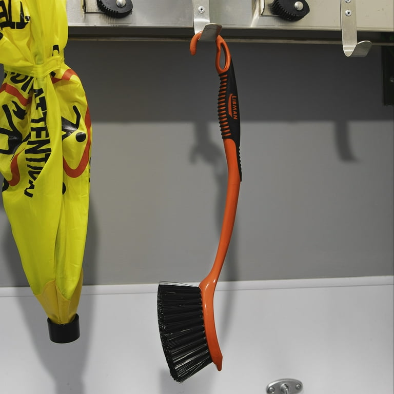 Libman Long Handle Utility Brush, Hanger Hook, 6 Brushes (LIB-00522)