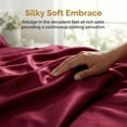 thumbnail image 5 of Lipa Satin Sheets Queen Sheet Set, Silky Luxury Bed Sheets With Deep Pocket,4 Pieces,Burgundy, 5 of 8