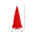 thumbnail image 2 of Vickerman 9' Red Fir Slim Artificial Christmas Tree, Red Dura-lit LED Lights, 2 of 2