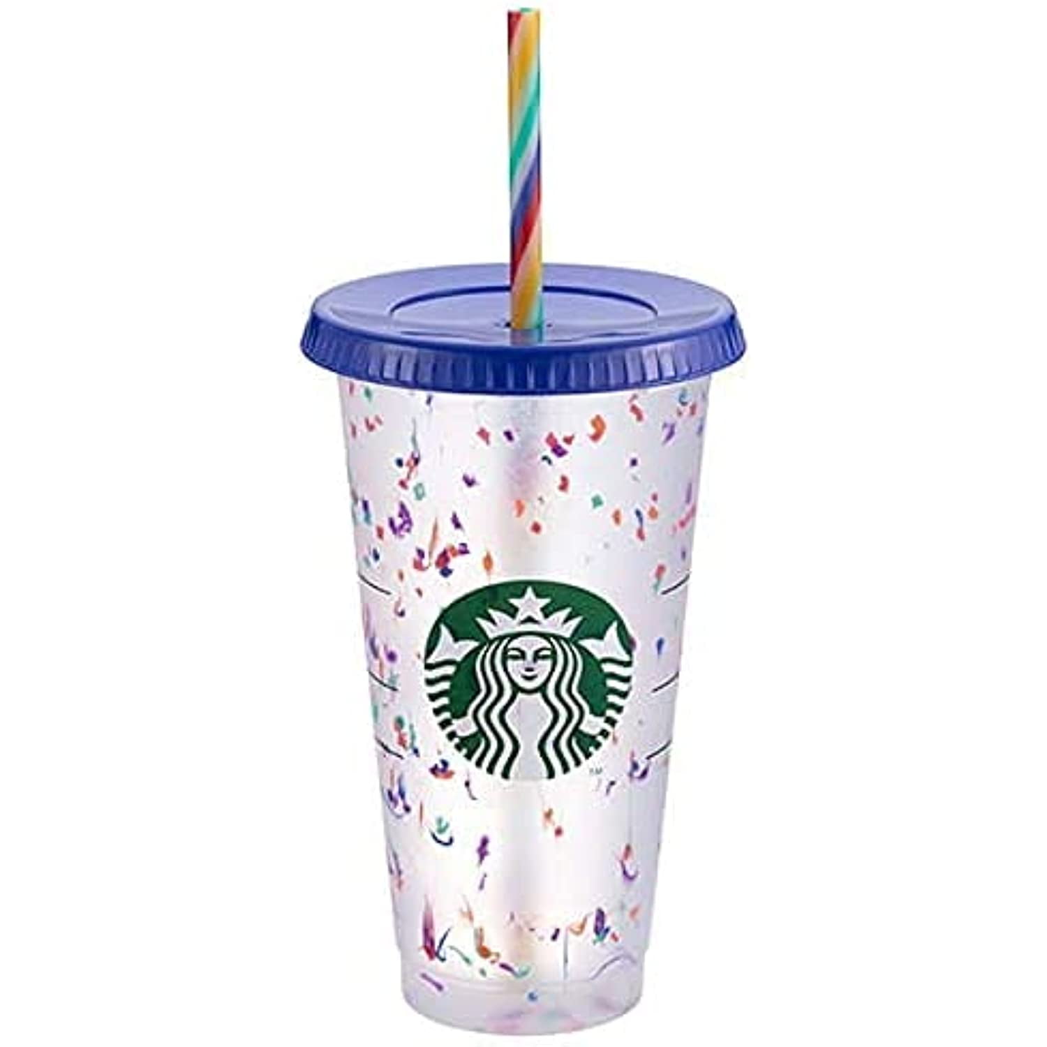 Starbucks Coffee Colorful Straw Set Of 4 Straws Rainbow Stripes Straw