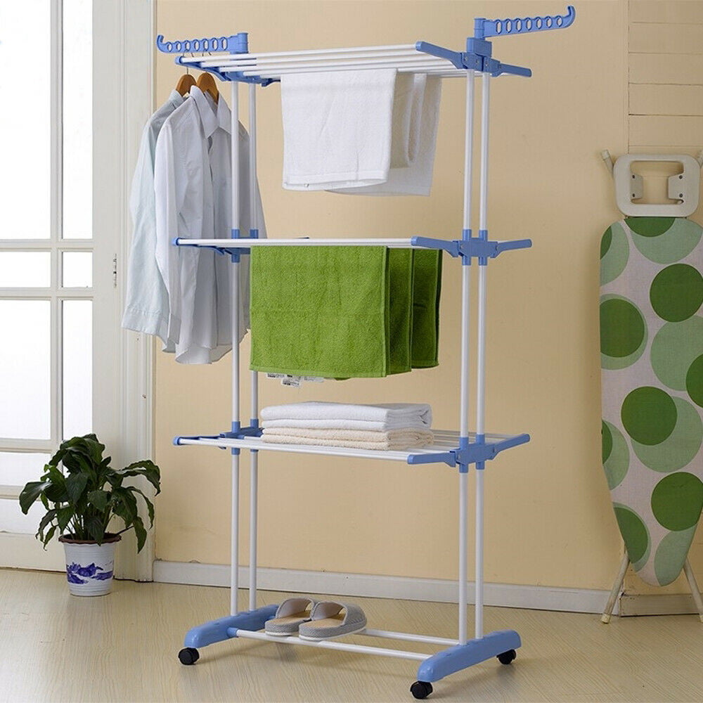 Wet Clothes Drying Rack Standing RV Home Apartment Foldable Large For Laundry 