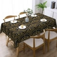 thumbnail image 2 of Rectangle Table Cloth, Black Gold Pattern Art Deco Resistant Washable Tablecloth Decorative Table Cover for Dining, Indoor and Outdoor, 2 of 6
