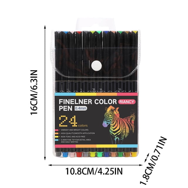Agiferg Pen Color Needle Pen Thread Drawing Pen 12/24/36 Color Painting Set(1ml)